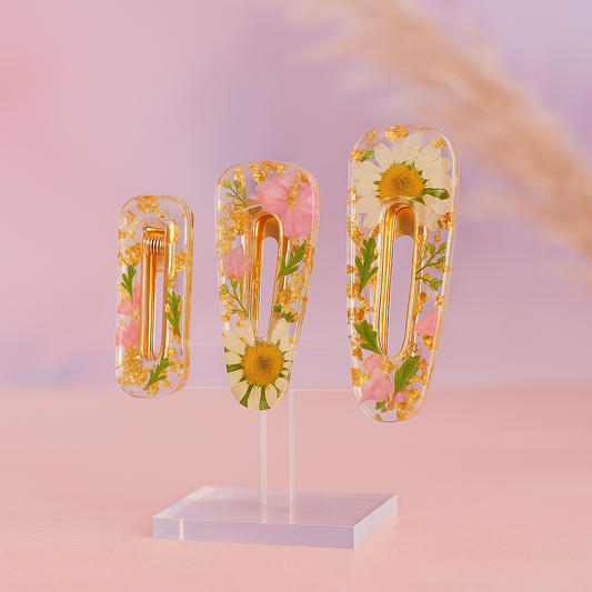 Custom Resin Hair Clips – Set of 2