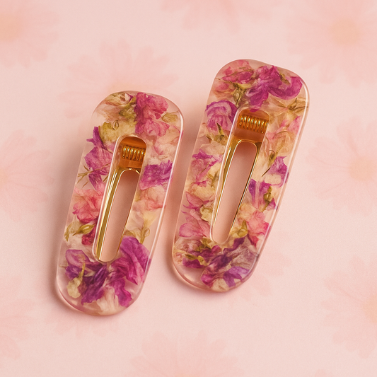 Custom Resin Hair Clips – Set of 2
