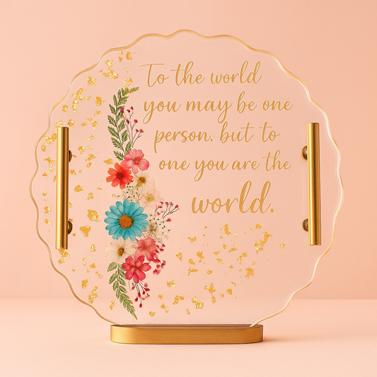 Luxury Resin Tray with Gold Handles